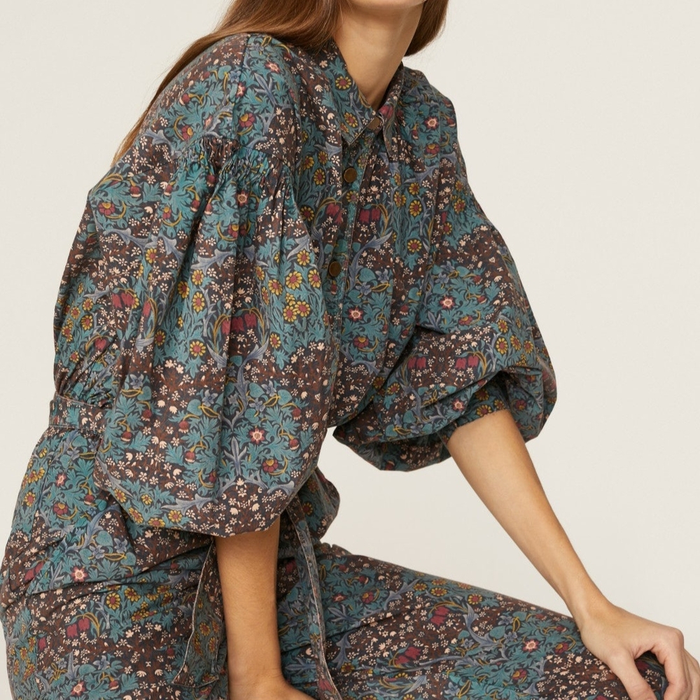 Uguette Floral Puff Sleeve Jumpsuit